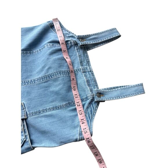 American Eagle Super Stretch Denim Overall Mini Dress Size 8 - Picture 8 of 11